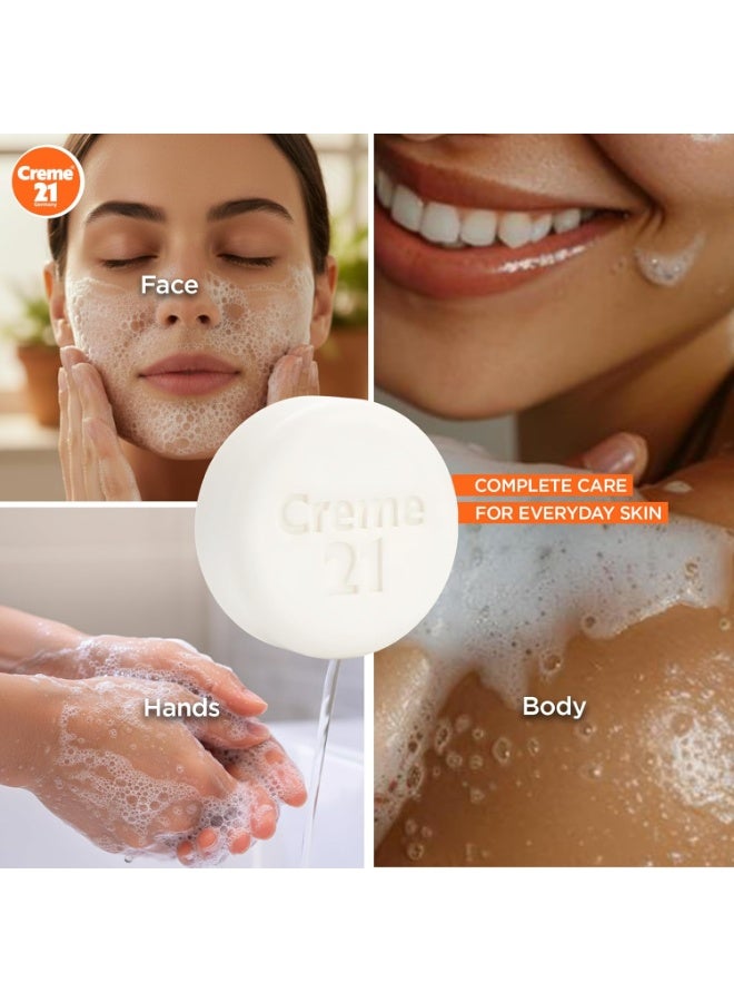 Creme 21 Aqua Soft Moisturising Cream Soap | Natural Cleanser | No Sulfates, No Parabens | With Pro-Vitamin B5 & Rose Water | For Normal Skin | Gentle Hydration | Pack of 3 (125 g Each) - Image 3